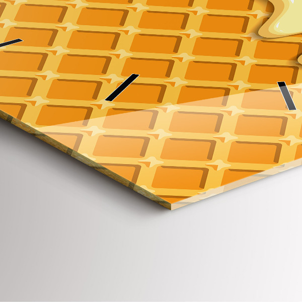 Čtvercové nástěnné hodiny Oplatky a zmrzlina