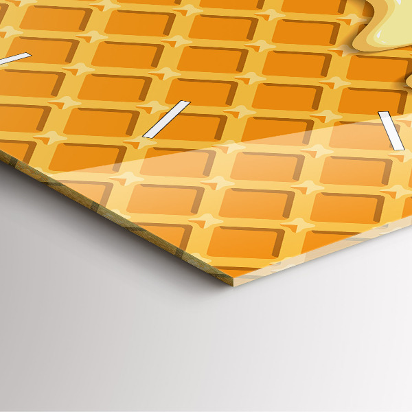 Čtvercové nástěnné hodiny Oplatky a zmrzlina