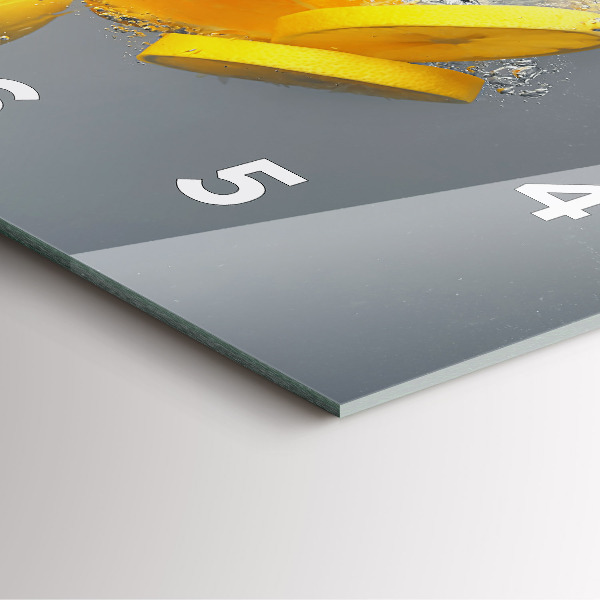 Čtvercové nástěnné hodiny Citrusy ve vodě