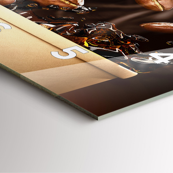 Čtvercové nástěnné hodiny Horká káva