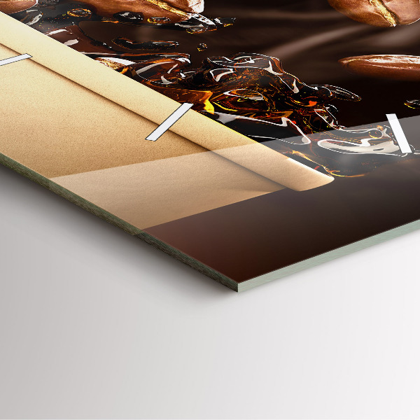 Čtvercové nástěnné hodiny Horká káva