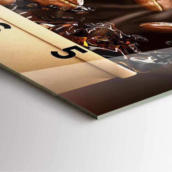 Čtvercové nástěnné hodiny Horká káva