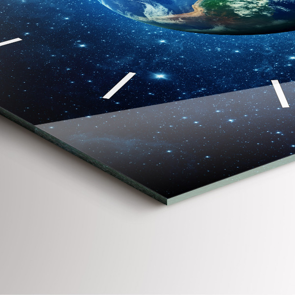 Čtvercové nástěnné hodiny Země a galaxie - NASA