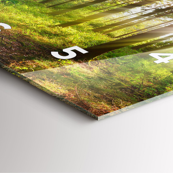 Skleněné hodiny čtvercové Lesní východ slunce