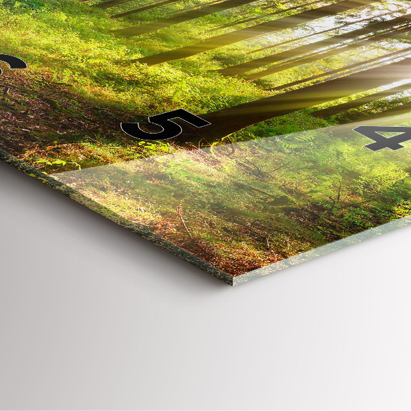 Skleněné hodiny čtvercové Lesní východ slunce