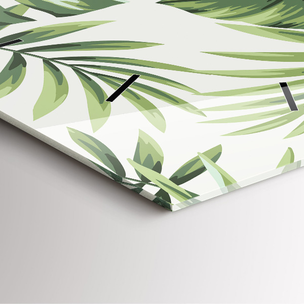 Čtvercové nástěnné hodiny Tropický vzor