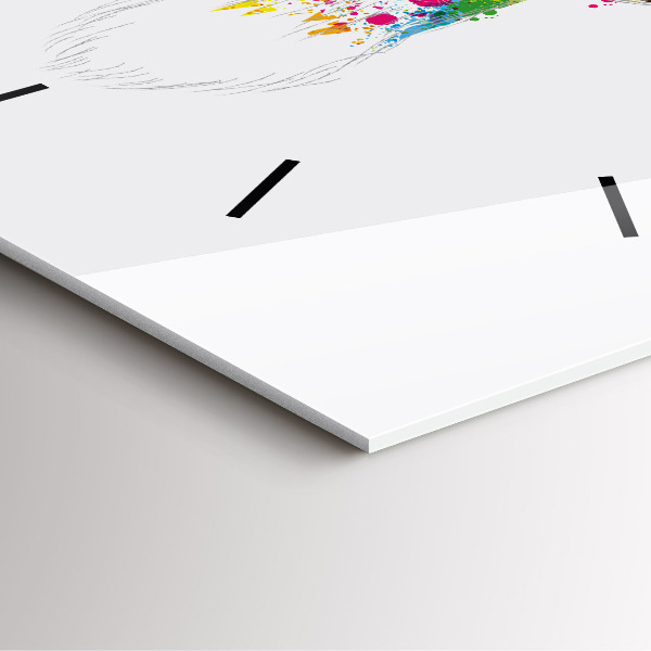 Skleněné hodiny čtvercové Barevná hlava jelena