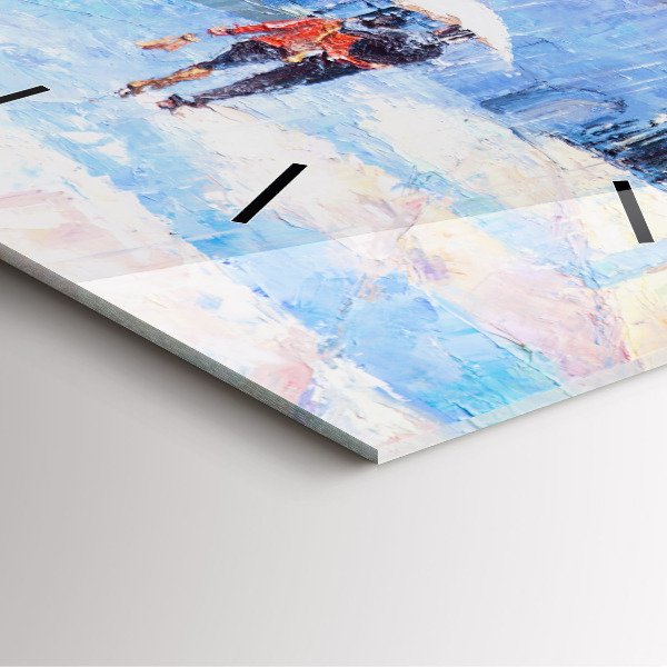 Skleněné hodiny čtvercové Olejomalba