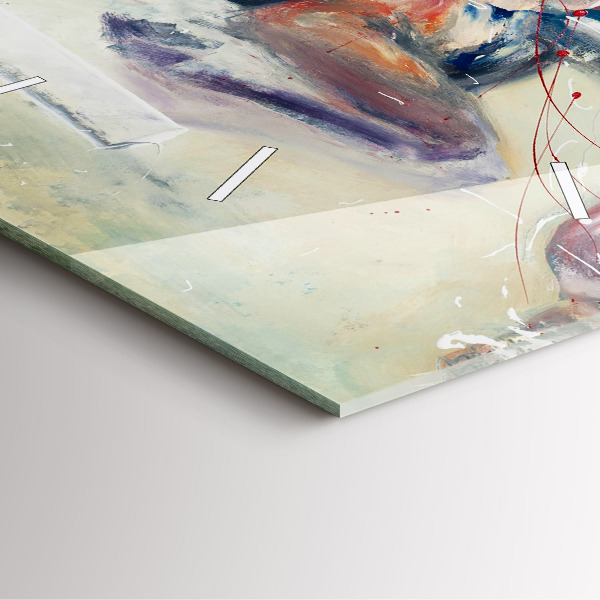 Čtvercové nástěnné hodiny Ilustrace cválajících koní