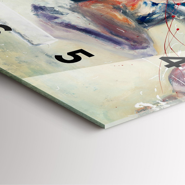 Čtvercové nástěnné hodiny Ilustrace cválajících koní