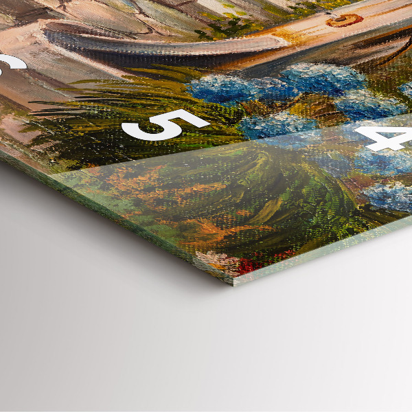 Skleněné hodiny čtvercové Olejová kompozice v lese