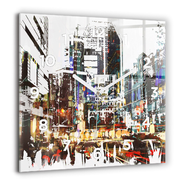 Skleněné hodiny čtvercové New York
