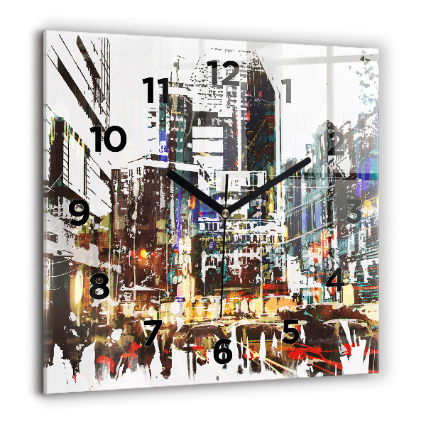Skleněné hodiny čtvercové New York