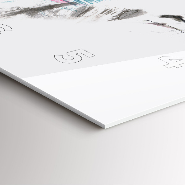 Skleněné hodiny čtvercové Profil malovaného vlka