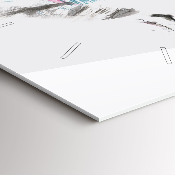 Skleněné hodiny čtvercové Profil malovaného vlka