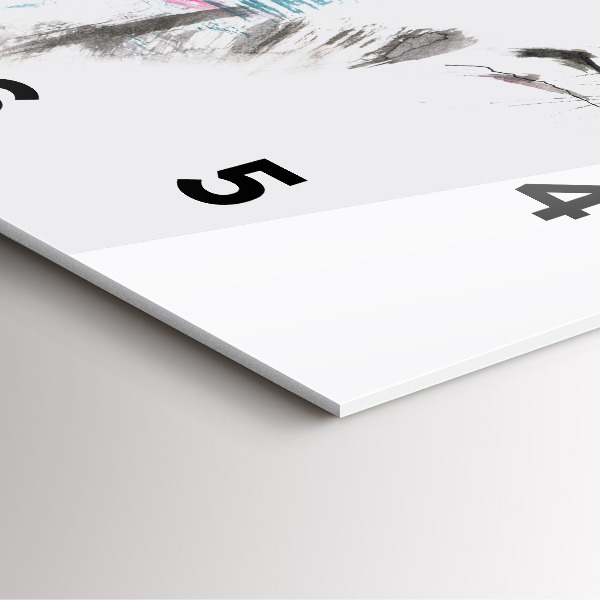 Skleněné hodiny čtvercové Profil malovaného vlka