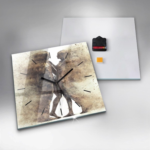 Skleněné hodiny čtvercové Abstraktní lidé písek