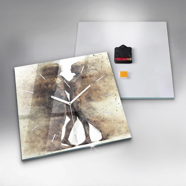 Skleněné hodiny čtvercové Abstraktní lidé písek