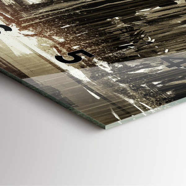 Skleněné hodiny čtvercové Žena v deštivé noci