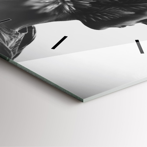 Skleněné hodiny čtvercové Portrét ženy