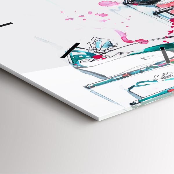 Skleněné hodiny čtvercové Prvek ženskosti