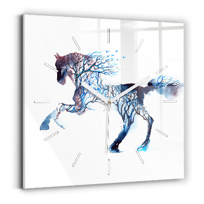 Skleněné hodiny čtvercové Příroda zvířete