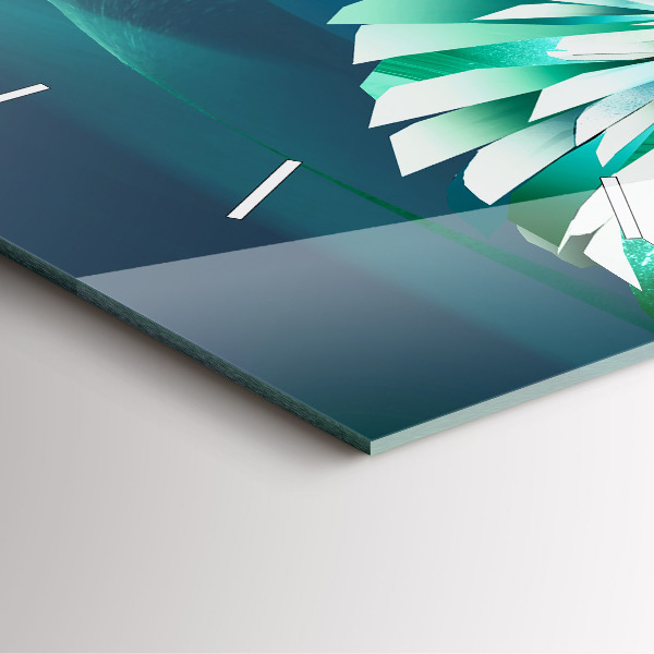 Skleněné hodiny čtvercové Obrázek letícího orla