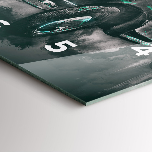 Skleněné hodiny čtvercové Old-School auto