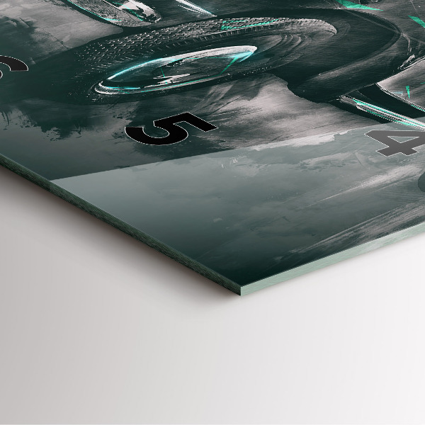 Skleněné hodiny čtvercové Old-School auto