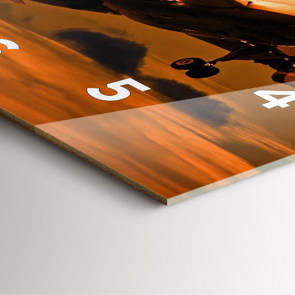 Skleněné hodiny čtvercové Cesta letadlem