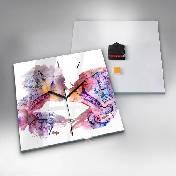 Skleněné hodiny čtvercové Dvě těla, jedna duše