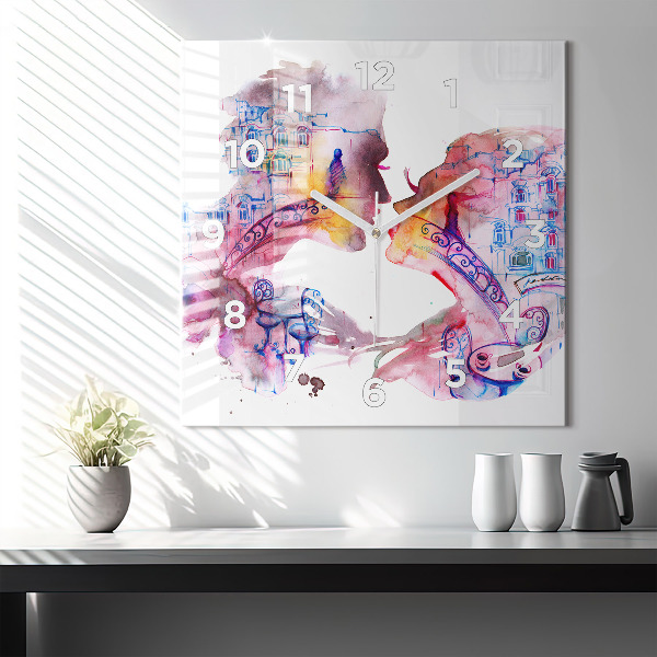 Skleněné hodiny čtvercové Dvě těla, jedna duše