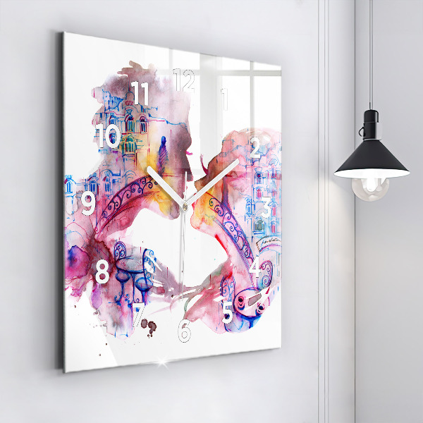 Skleněné hodiny čtvercové Dvě těla, jedna duše