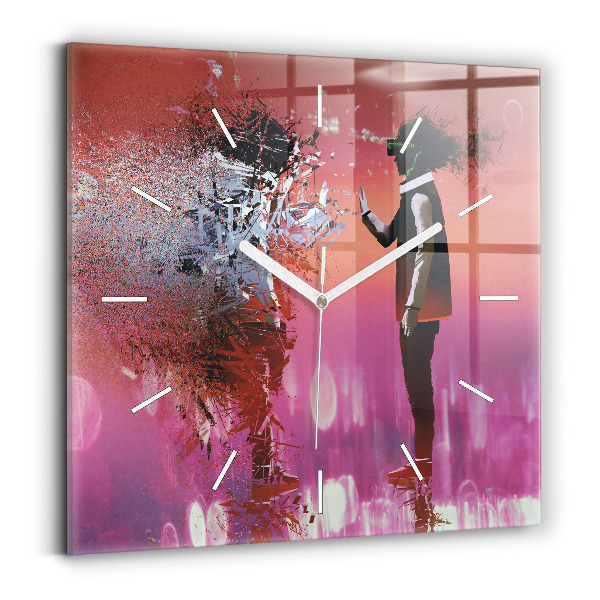 Skleněné hodiny čtvercové Kyberprostor