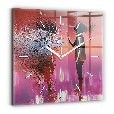 Skleněné hodiny čtvercové Kyberprostor