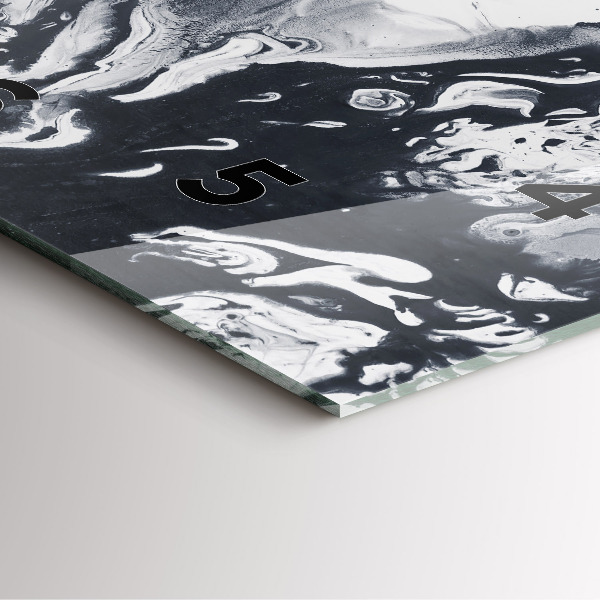 Skleněné hodiny čtvercové Abstraktní inkoustový mramor