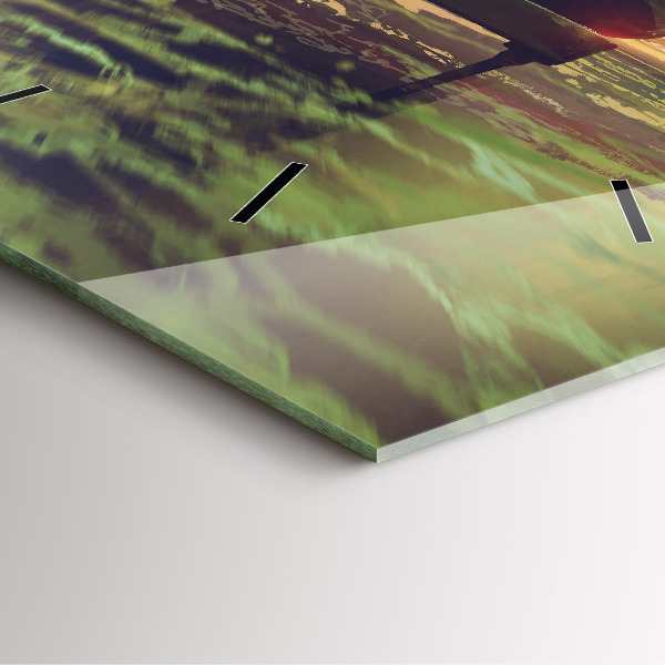 Skleněné hodiny čtvercové Koncert na pláži