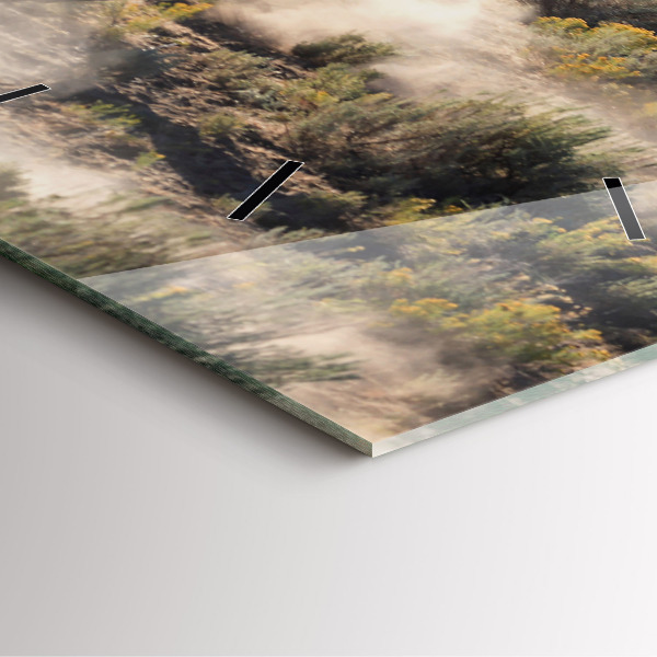 Skleněné hodiny čtvercové Stádo splašených koní