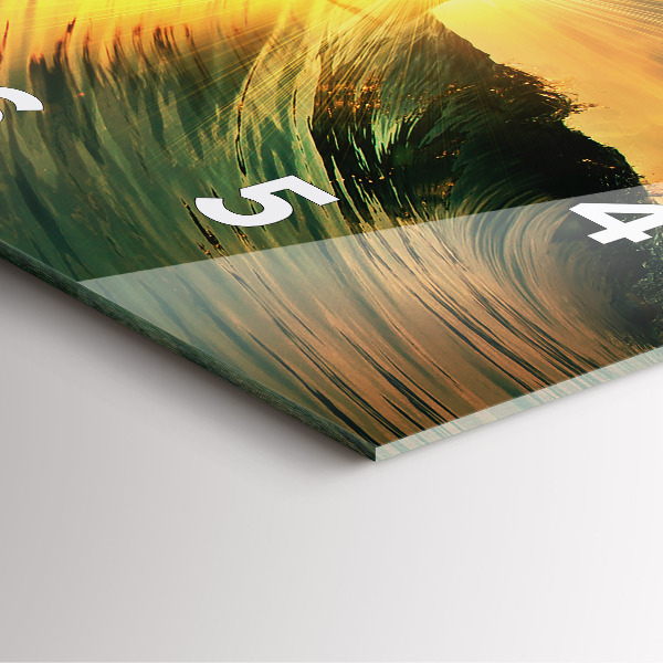 Skleněné hodiny čtvercové Vlnová perspektiva Západ slunce