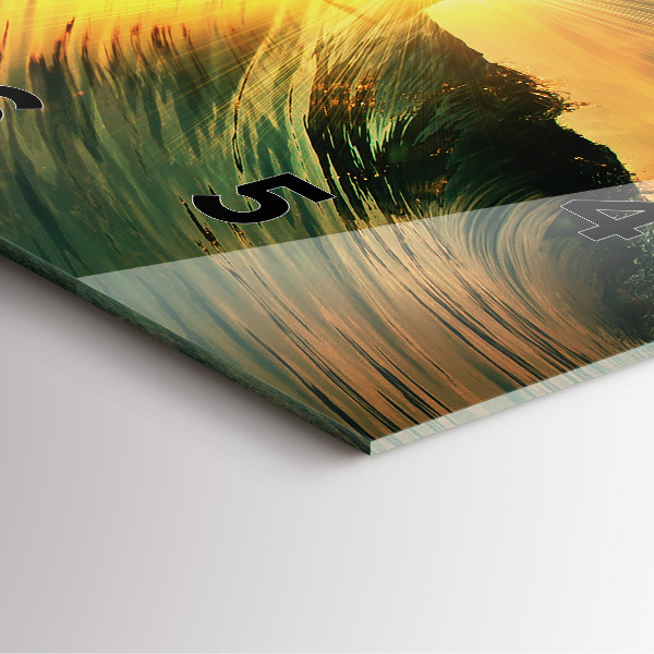 Skleněné hodiny čtvercové Vlnová perspektiva Západ slunce