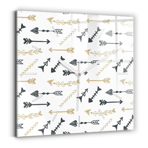 Skleněné hodiny čtvercové Geometrický hipsterský vzor