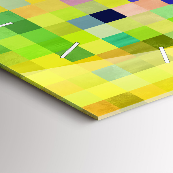 Skleněné hodiny čtvercové Kompozice čtverců