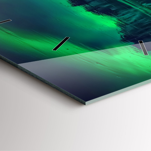 Skleněné hodiny čtvercové Polární záře