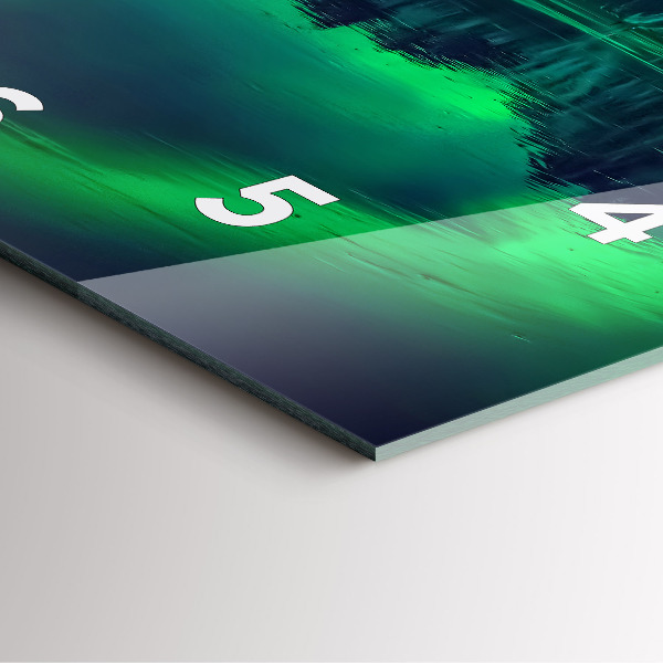 Skleněné hodiny čtvercové Polární záře