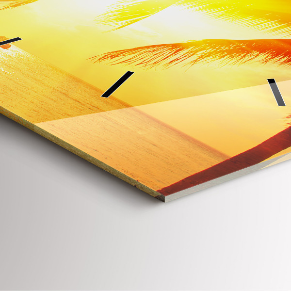 Skleněné hodiny čtvercové Dovolená Odpočinek Léto