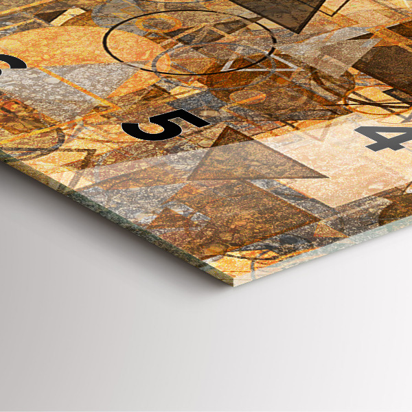 Skleněné hodiny čtvercové Geometrické tvary