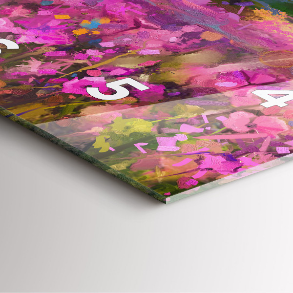 Skleněné hodiny čtvercové Louka při západu slunce