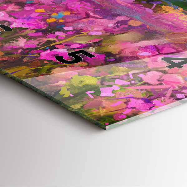 Skleněné hodiny čtvercové Louka při západu slunce