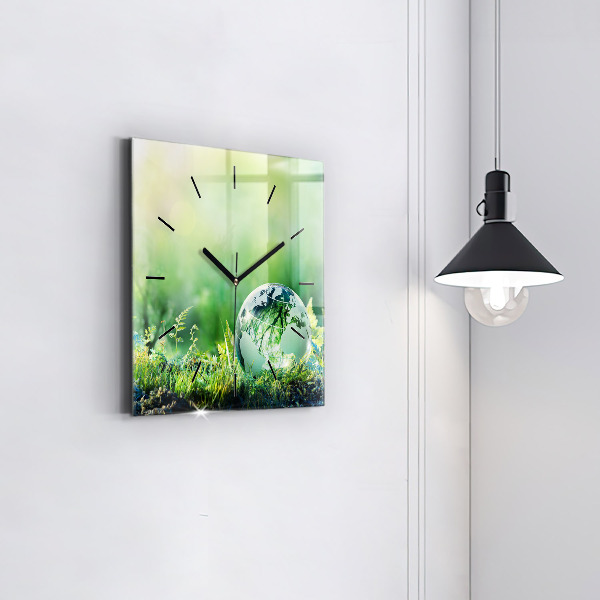 Skleněné hodiny čtvercové Zeměkoule