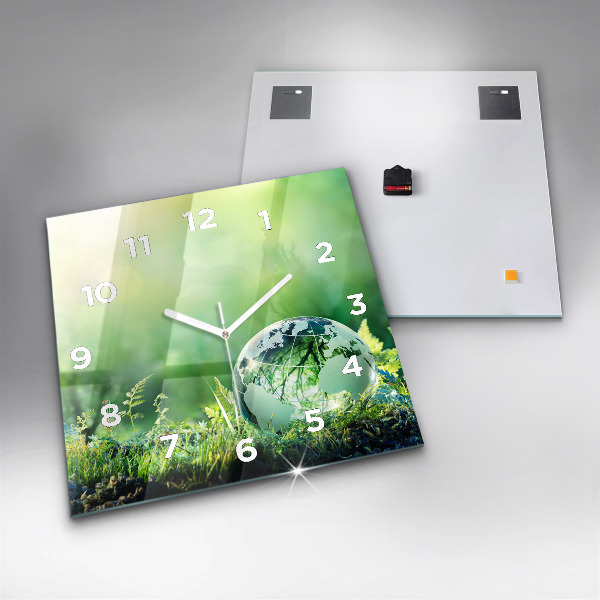 Skleněné hodiny čtvercové Zeměkoule